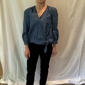 NWT Madewell Wrap Top with 3/4 sleeves and side tie - Small